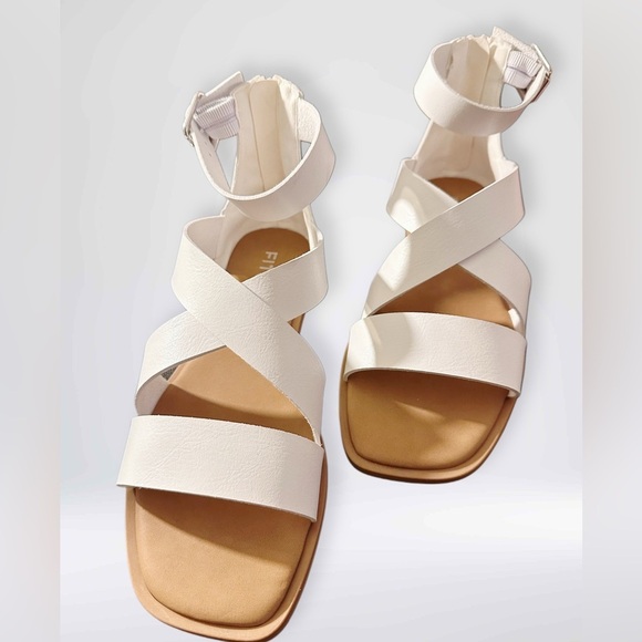 NEW Fitory Women’s Open Toe Gladiator Sandals White Size 7 - Picture 12 of 16